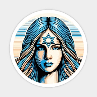 Fierce Jewish Woman with Star of David Magnet